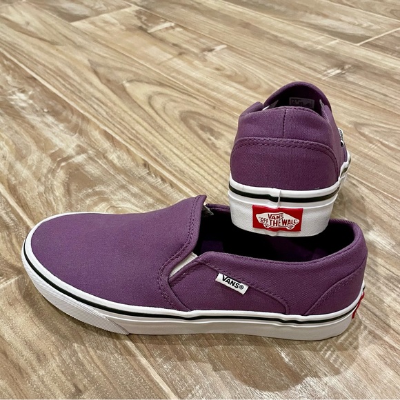 Vans Asher Slip-On Sneaker Women's Size 7 NWOT Purple Mauve Canvas. - Picture 4 of 6